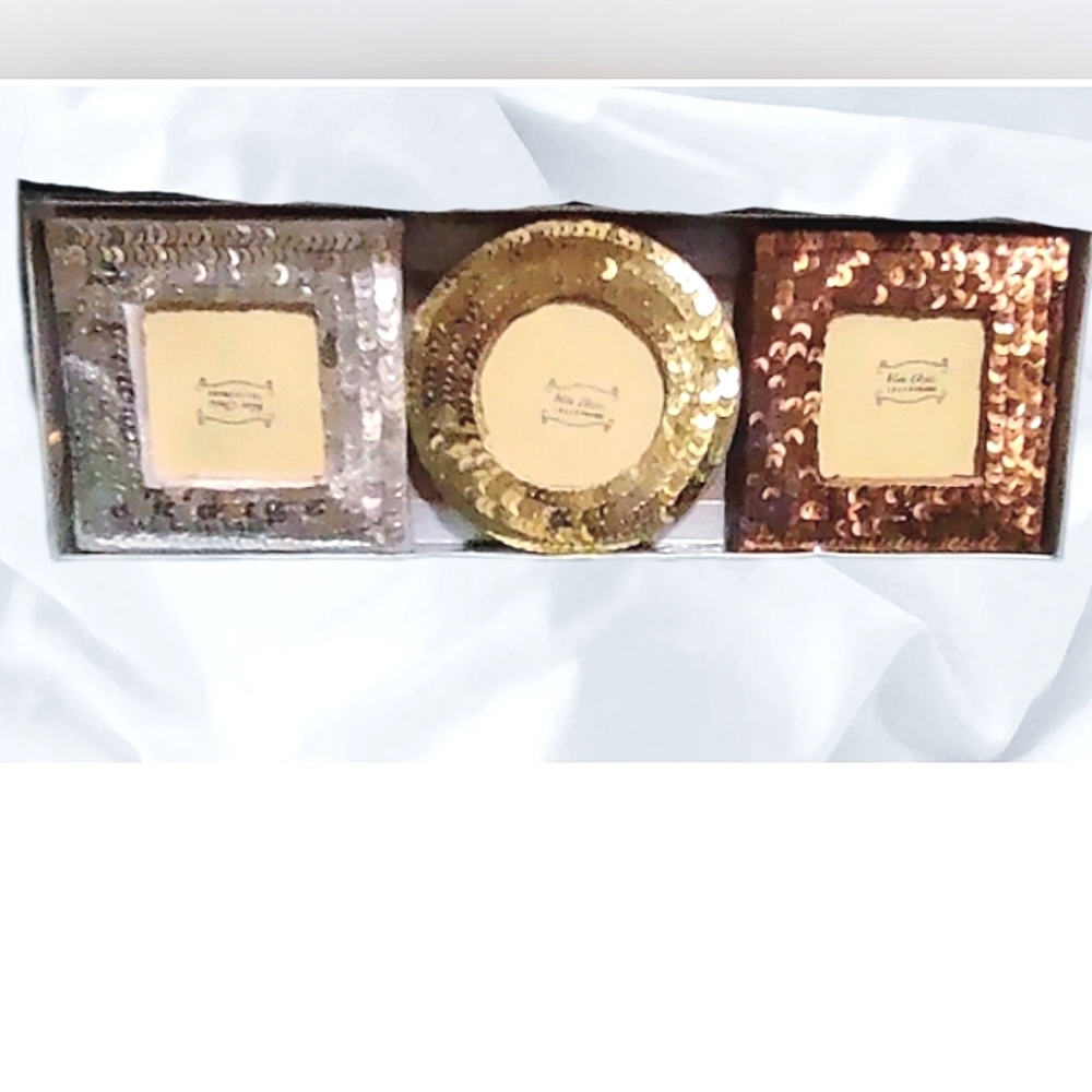 Lot of 3: Silver Sparkly Vintage Hat, Green Sequins Hair Clip, Photo Frames Set - Picture 14 of 15